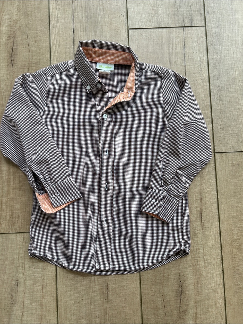 Be mine Boys brown gingham button down